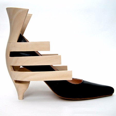 Carved sculptural heel - woodcarving