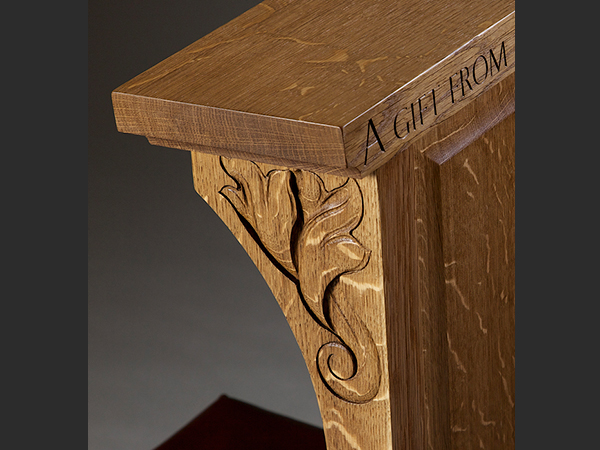 Bespoke Furniture - Letter carving detail