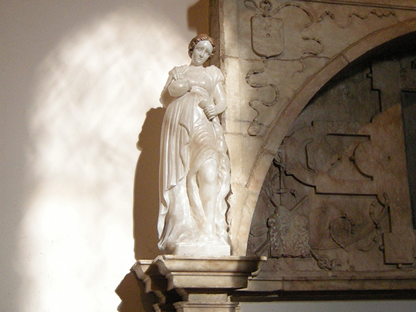 Carved alabaster allegorical figures - Faith