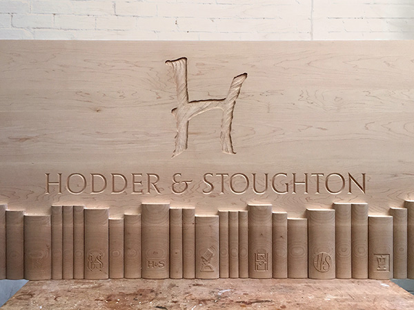 Bespoke carved panel for Hodder and Stoughton new lobby