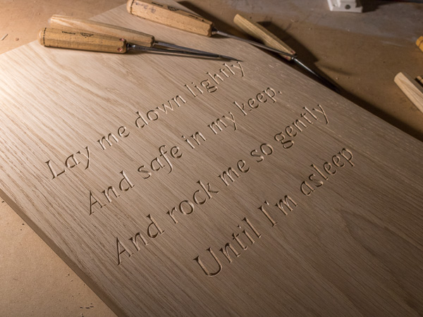 Carved poem - Traditional hand-carved lettering & design