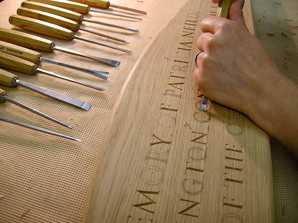 Memorial Bench - Bespoke letter carving
